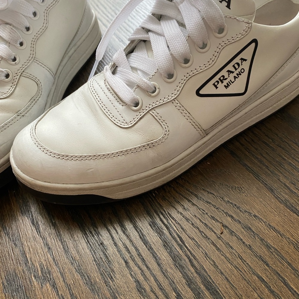 Prada Women's White Leather Sneakers